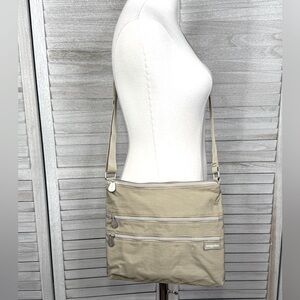 BAGGALLINI Everywhere Travel Crossbody Bag with  Additional Smaller Bag-Beige